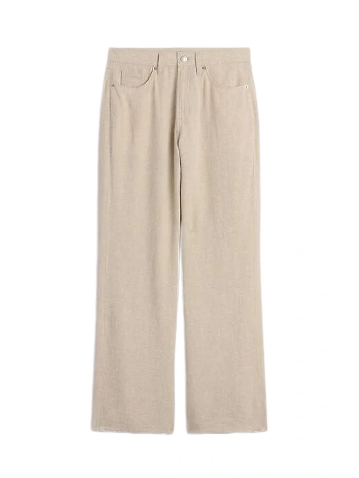 Beige Wide-Leg Pants