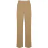 Camel High-Rise Pin-Tuck Trousers