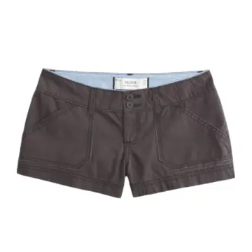 Dark Grey Straight Fit Denim Shorts with Contrast Stitching