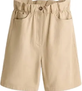 Khaki Paperbag Waistband Shorts