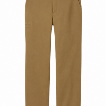 Khaki Straight-Fit Pants with Welt Pocket