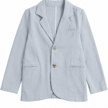Light Blue Relaxed Straight Blazer