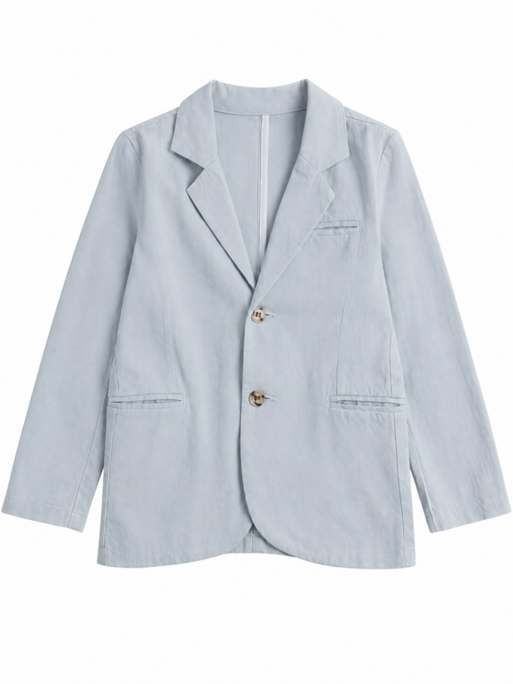 Light Blue Relaxed Straight Blazer