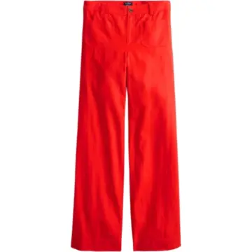 Red Wide-Leg Trousers