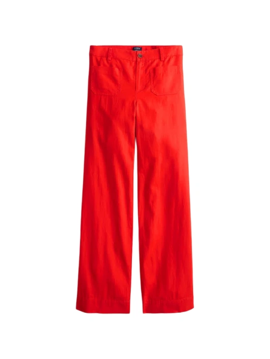 Red Wide-Leg Trousers