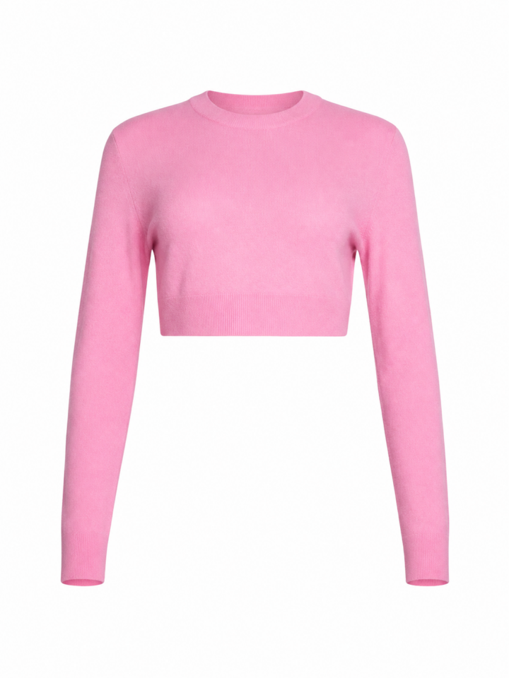 Light Pink Cropped Fitted Sweater
