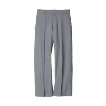 Grey Tailored Straight Pants