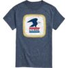 Heather Navy Blue Graphic T-Shirt with USPS Eagle Print